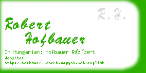 robert hofbauer business card